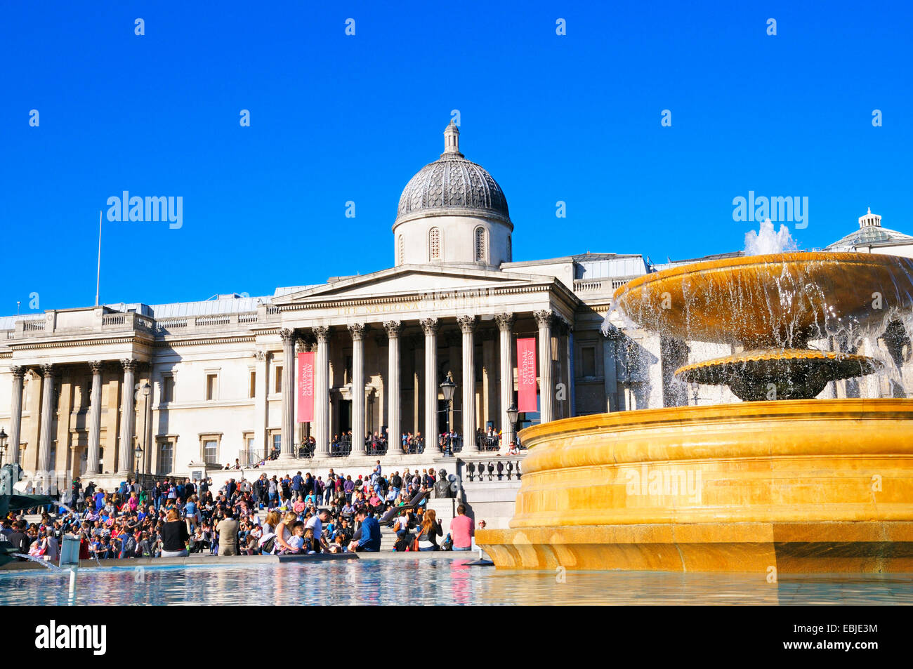 La National Gallery, Trafalgar Square, London, England, Regno Unito Foto Stock