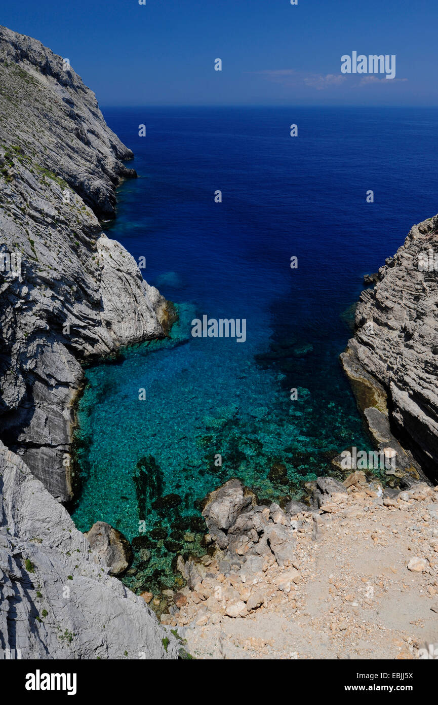 Il paesaggio costiero di Pori, Grecia, Antikythira, Pori Foto Stock