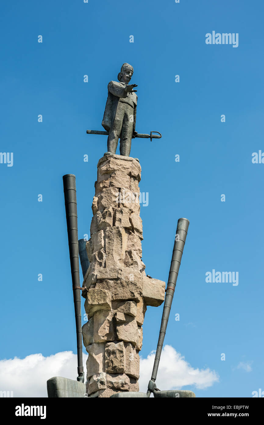 Statua di Avram Iancu in Cluj Napoca, Romania. Foto Stock