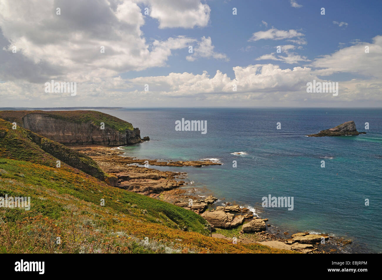 Costa rocciosa di Cap Frehel, Francia Bretagna, Plevenon Foto Stock