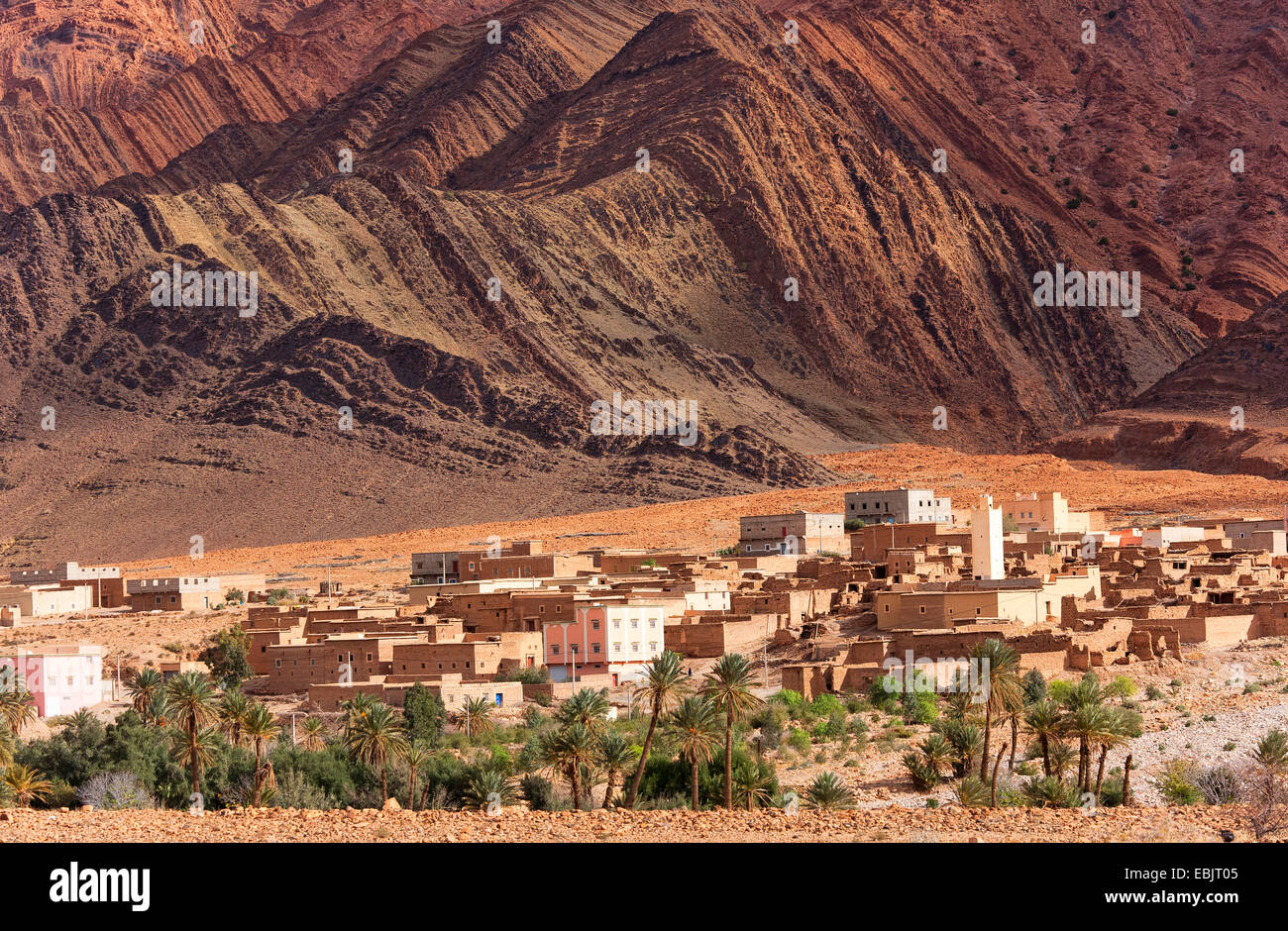 Villaggio di montagna, Marocco, Antiatlas, Tata Foto Stock