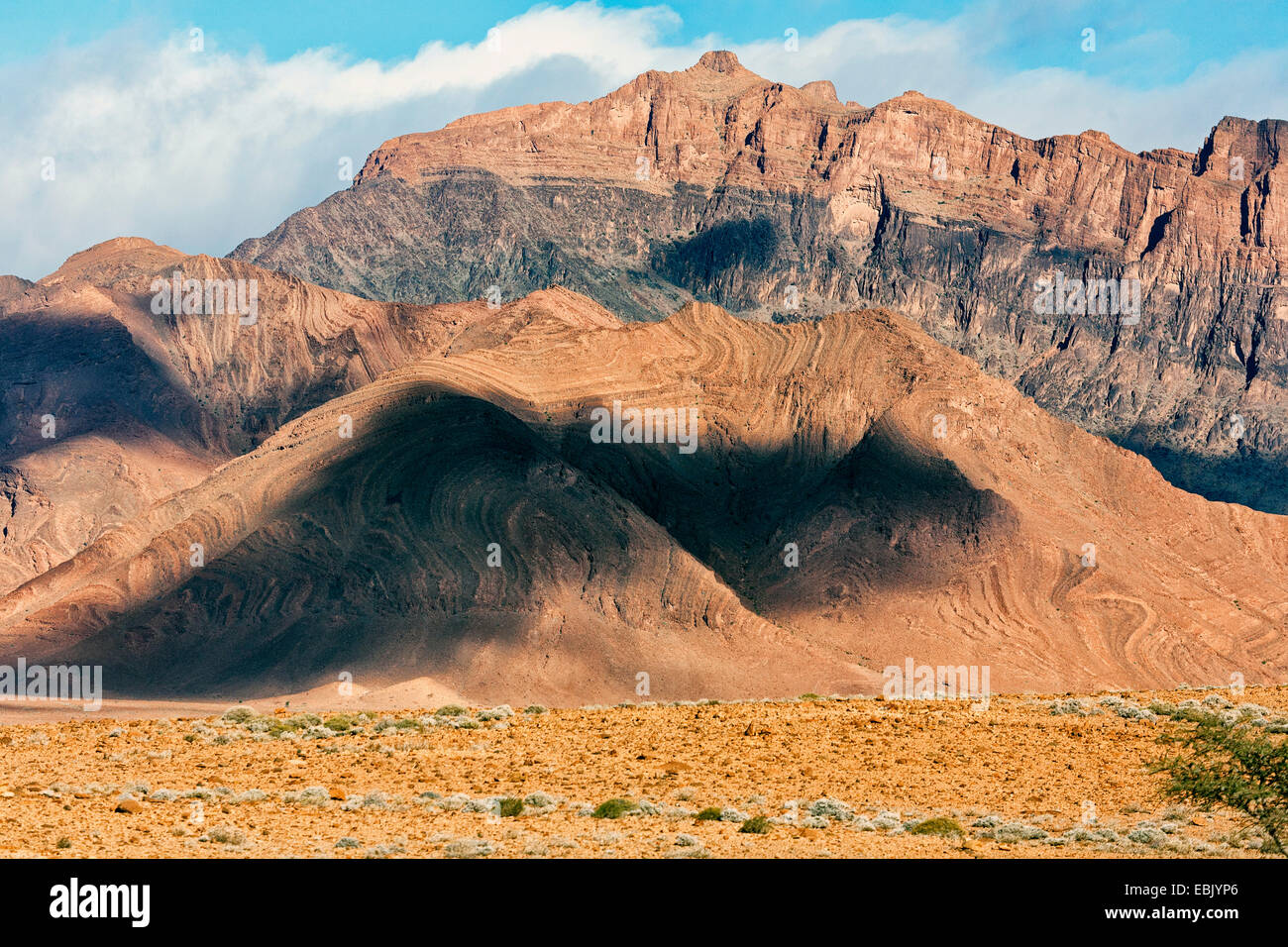 La gamma della montagna vicino a Tata nel sud del Marocco, Marocco, Antiatlas, Tata Foto Stock