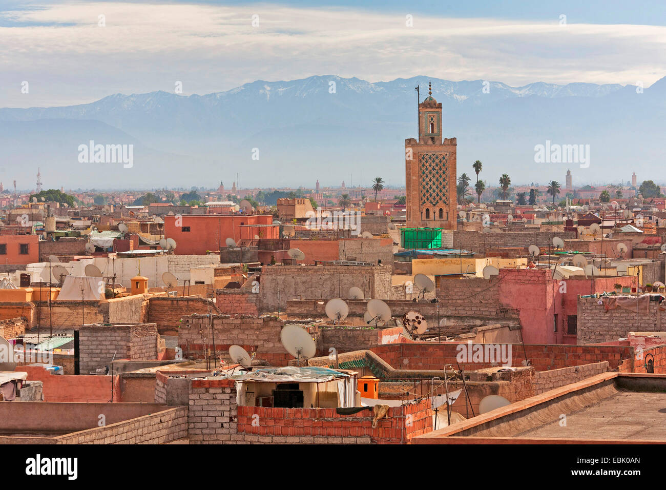 Vista della città, Marocco Marrakech Foto Stock