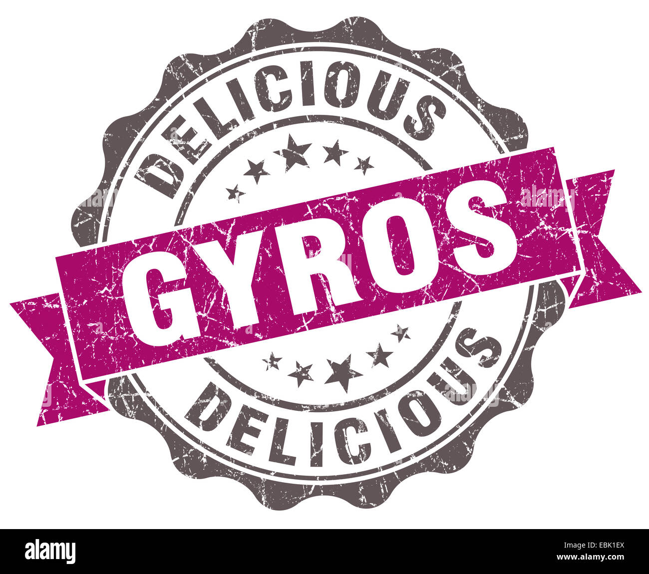 Gyros violet grunge retro vintage guarnizione isolato Foto Stock