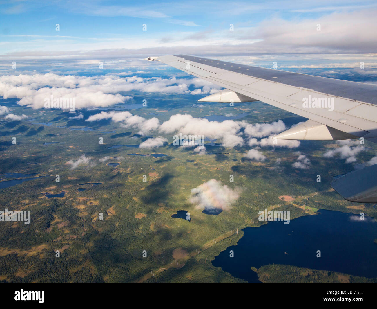 Vista aerea di lago svedese paesaggio, Svezia Foto Stock