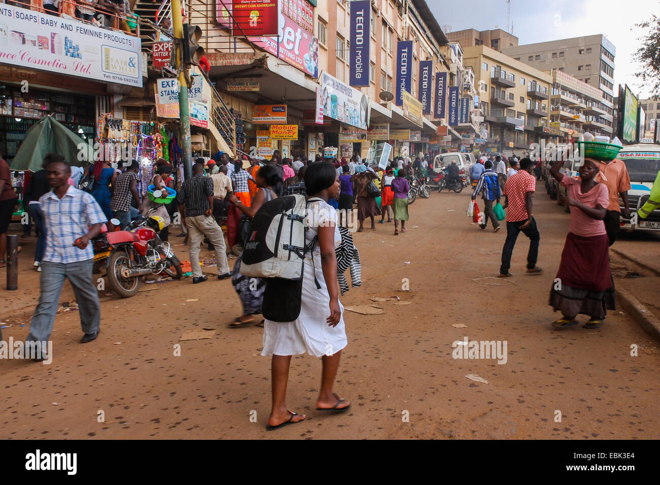 Vita viaggio nel centro di Kampala. Foto Stock