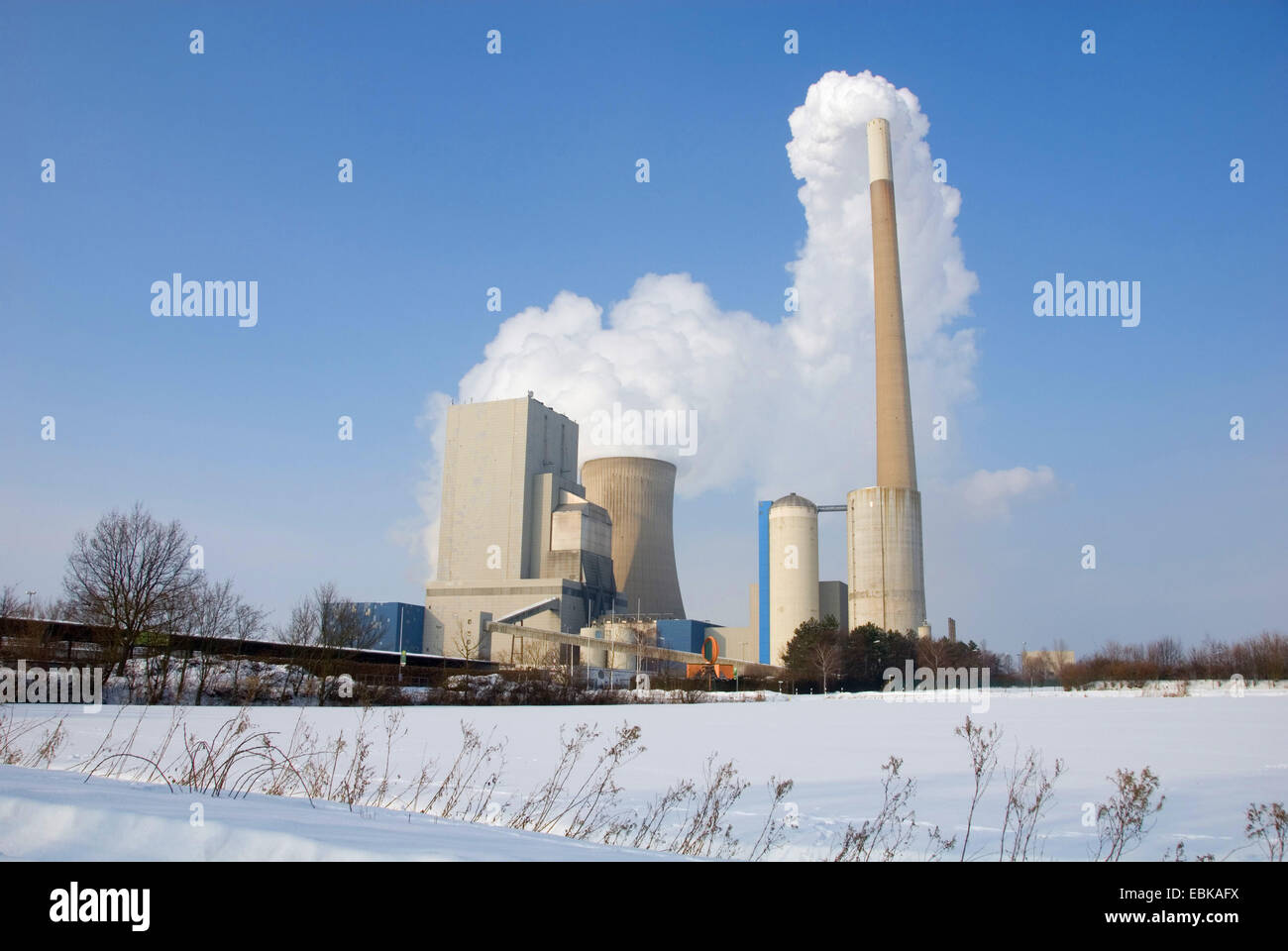 Disco di centrali elettriche a carbone, Germania, Bassa Sassonia, Peine, Mehrum Foto Stock