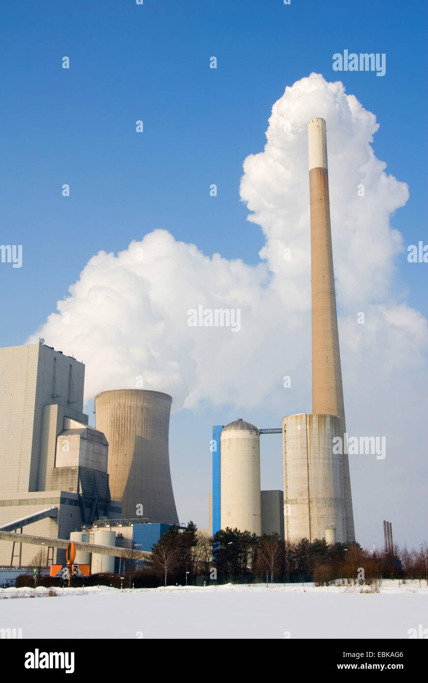 Disco di centrali elettriche a carbone, Germania, Bassa Sassonia, Peine, Mehrum Foto Stock