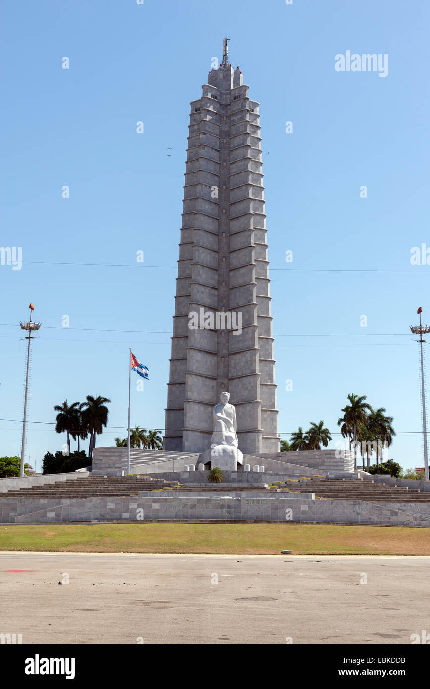 Statua di Martí (José Julián Martí Pérez (Gennaio 28, 1853-Maggio 19, 1895), eroe nazionale di Cuba, situato sulla northe Foto Stock