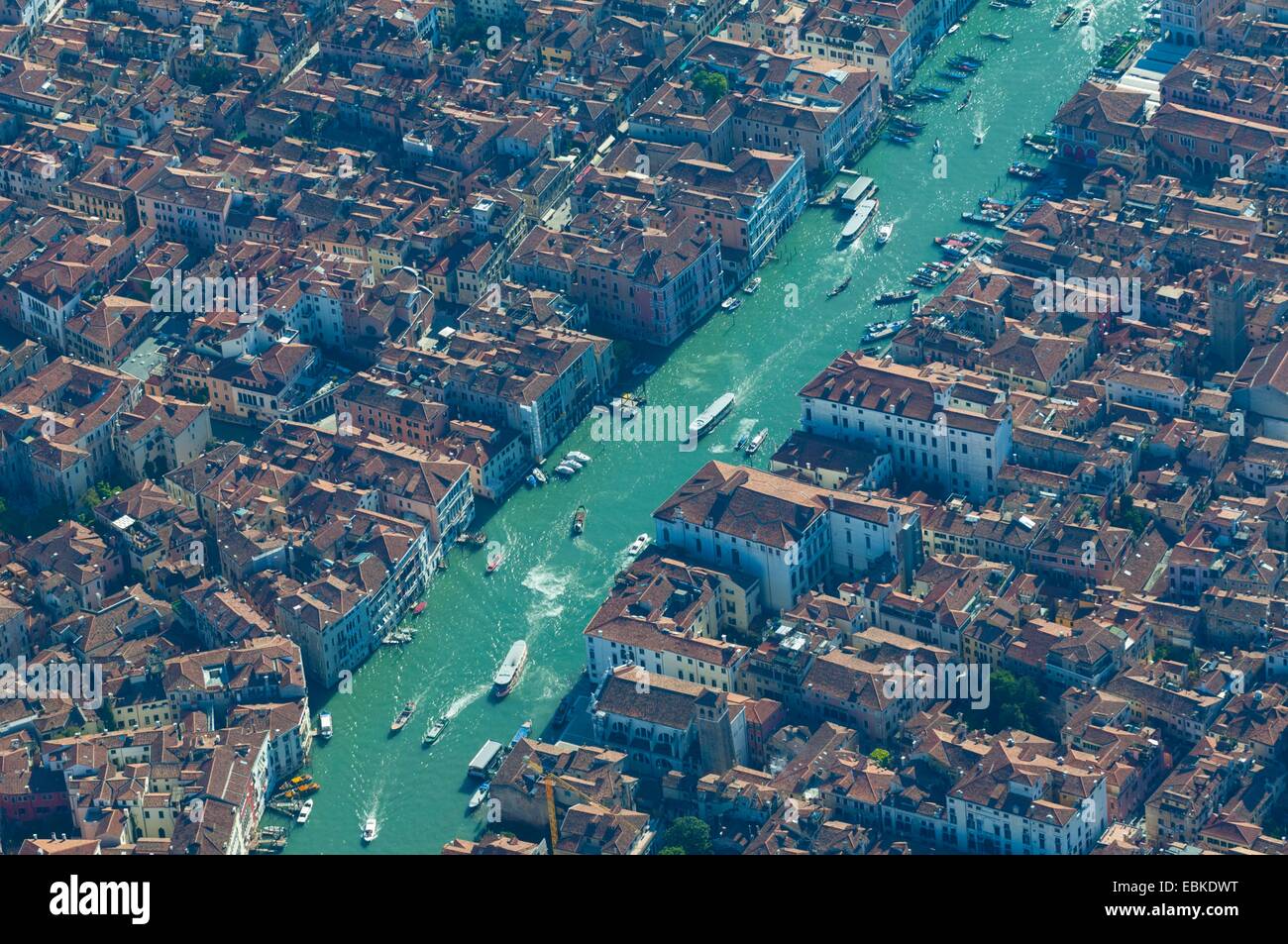 Vista aerea del Canal Grande tra Cannaregio e San Polo, Venezia, Italia e Europa Foto Stock