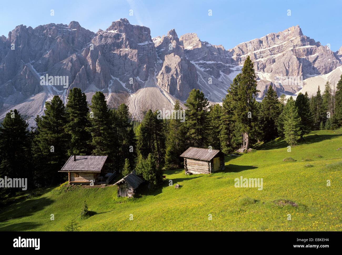 Visualizza per gruppo di Geisler, Italia, Alto Adige Foto Stock