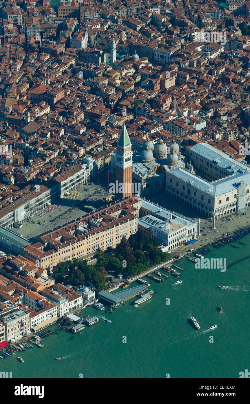 Vista aerea di Piazza San Marco, Venezia, Italia e Europa Foto Stock
