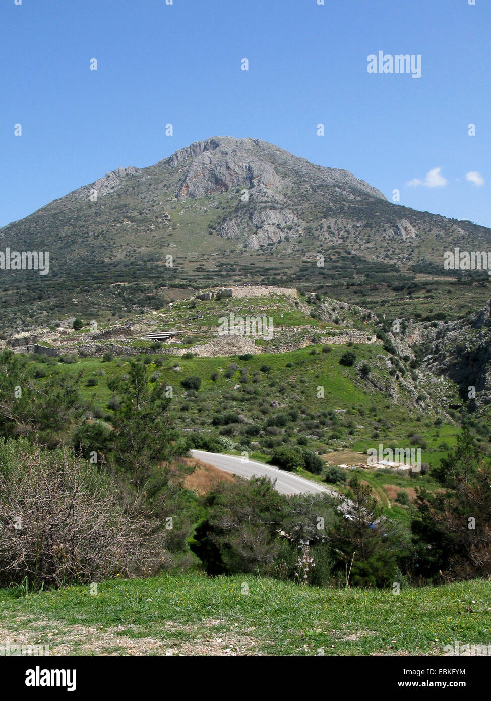 Colle di Micene Sito Patrimonio Mondiale dell'UNESCO, Grecia, Peloponneso, Argolis, Mykene Foto Stock