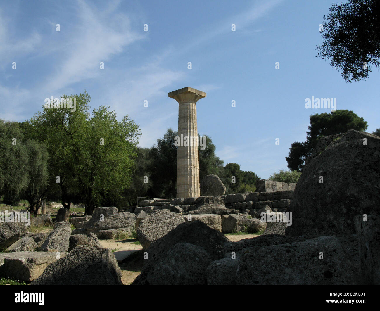 Tempio di Zeus ad Olimpia, Grecia, Peloponneso, Olympia Foto Stock