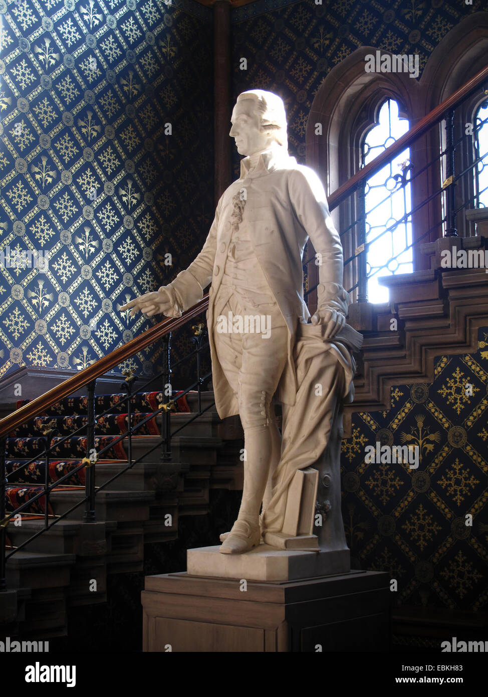 Adam Smith statua Università di Glasgow Foto Stock
