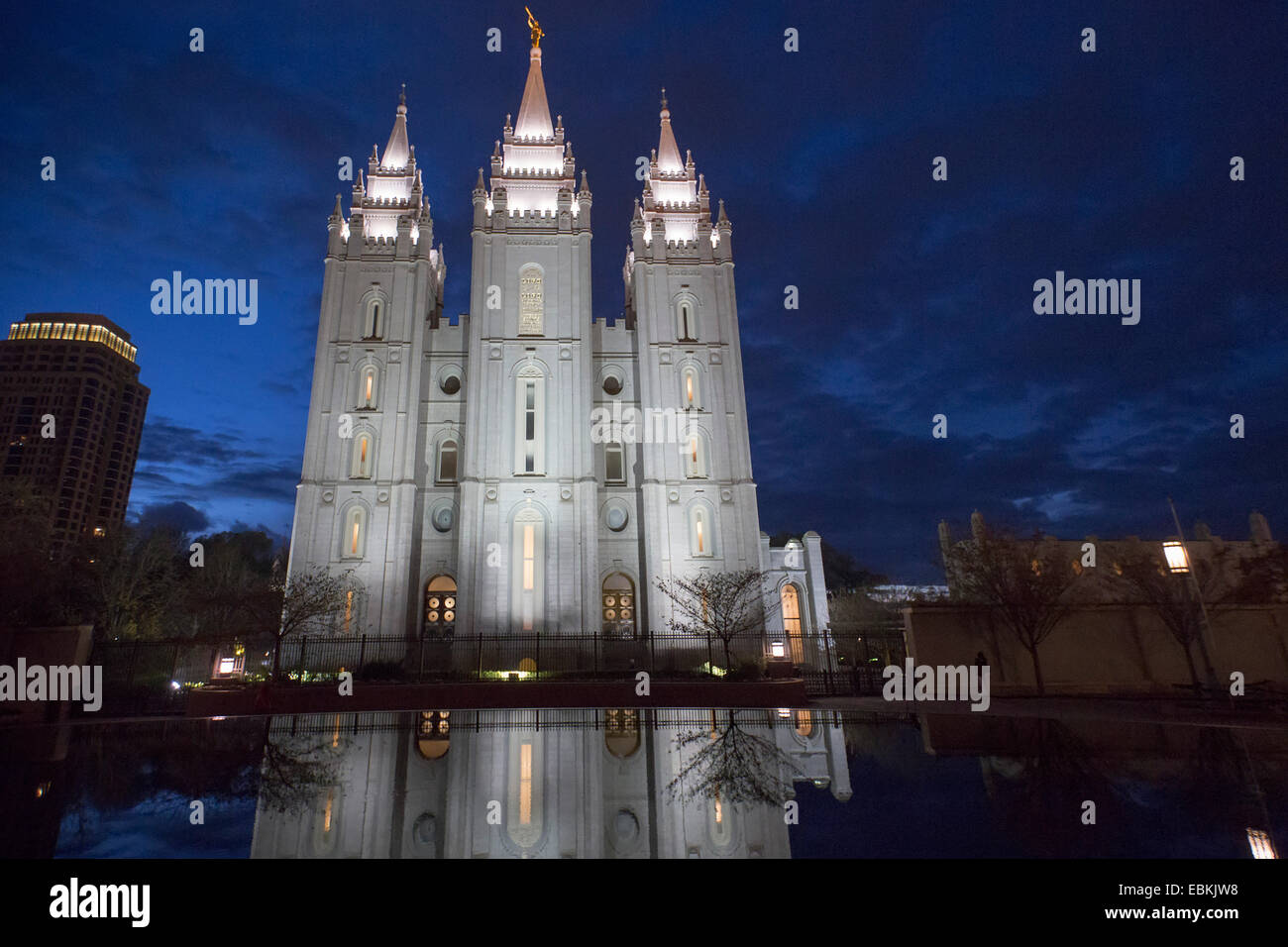 Salt Lake City, Utah - Tempio di Salt Lake della Chiesa di Gesù Cristo dei Santi degli Ultimi Giorni (mormoni). Foto Stock