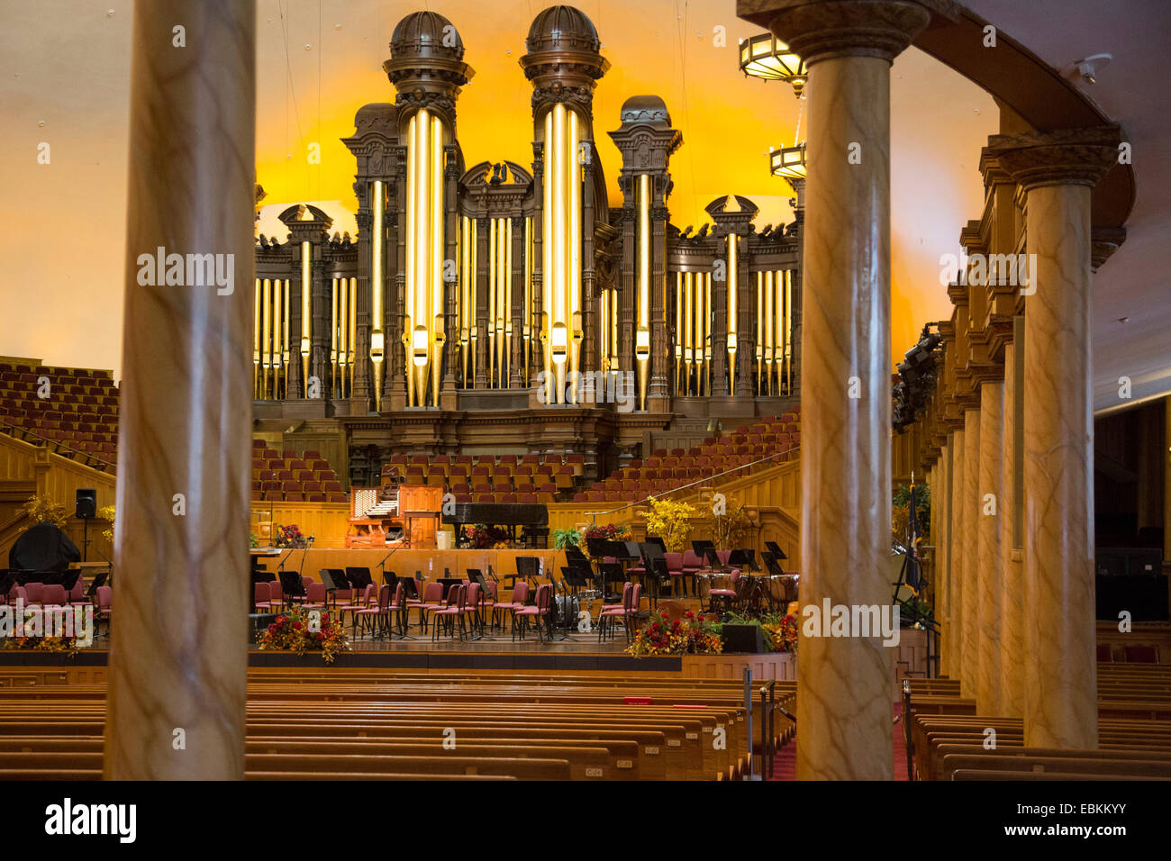 Salt Lake City, Utah - il tabernacolo mormone, casa del Mormon Tabernacle Choir. Foto Stock