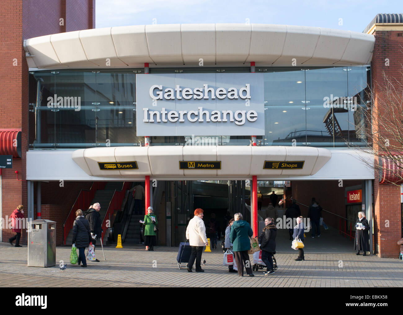 Ingresso a Gateshead Metro interscambio, North East England, Regno Unito Foto Stock