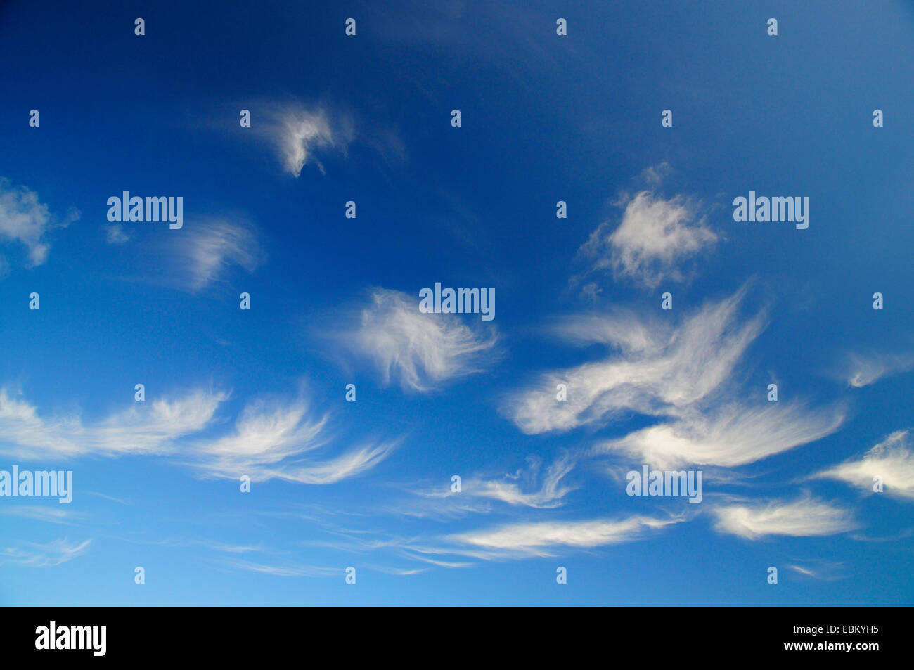 Cirrus nuvole nel cielo, Francia Foto Stock