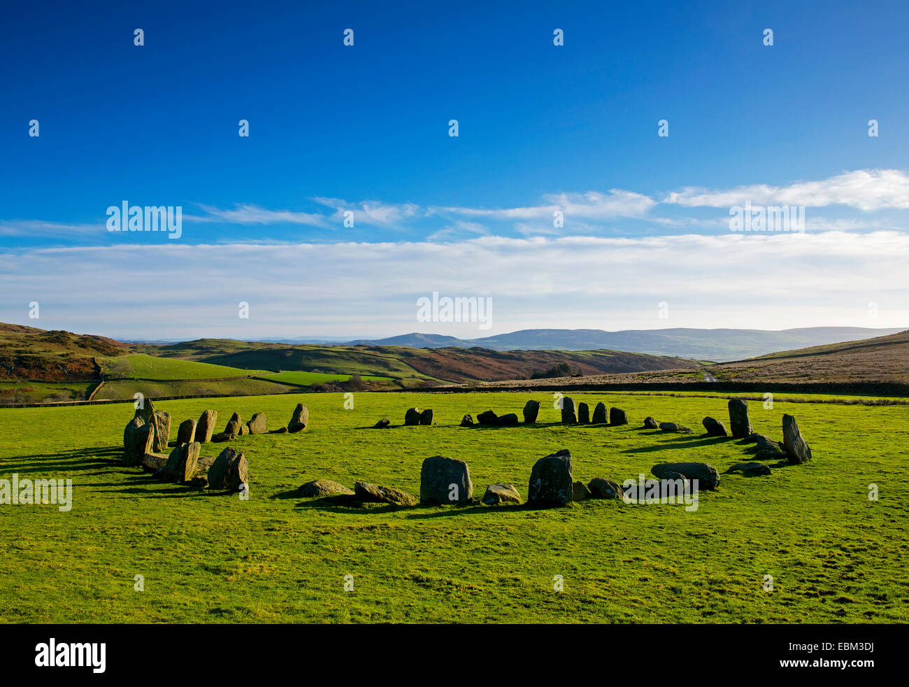 Swinside stone circle, Cumbria, England Regno Unito Foto Stock