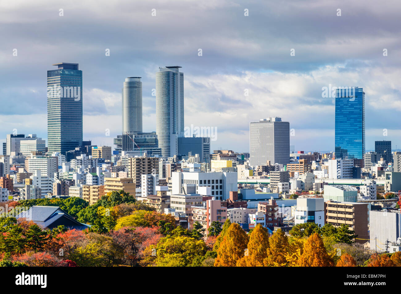 Nagoya, Giappone downtown skyline della città in autunno. Foto Stock