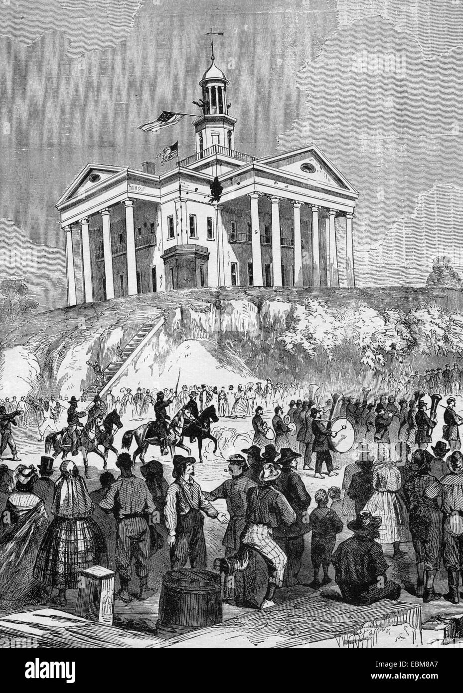 La guerra civile americana Ulisse Grant entra Vicksburg 4 Luglio 1863 Foto Stock