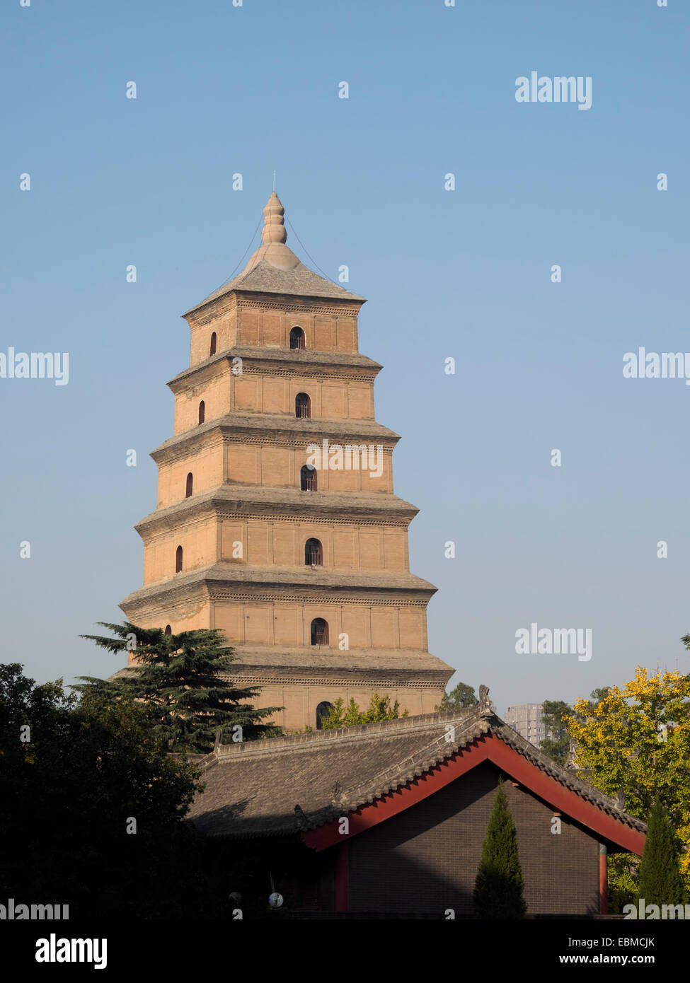 Grande Pagoda dell'Oca Selvaggia e da Ic'en tempio buddista in Xian, Cina Foto Stock
