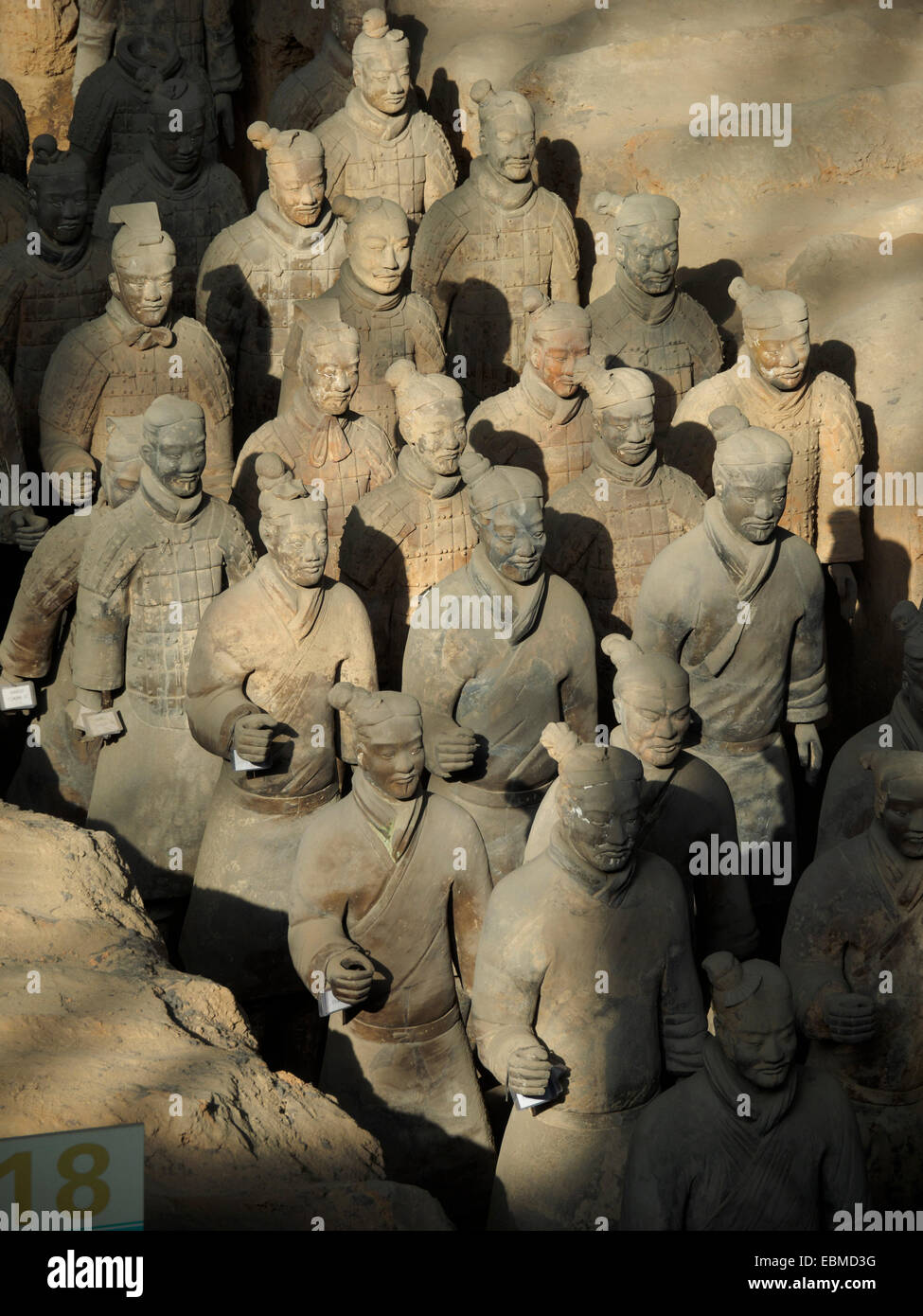 L'imperatore Qin Shi Huang dell esercito di terracotta fossa 1 in Xian, provincia di Shaanxi, Cina Foto Stock