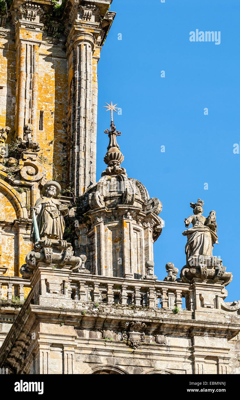 Dettaglio presso la Cattedrale di Santiago de Compostela, Spagna. Foto Stock