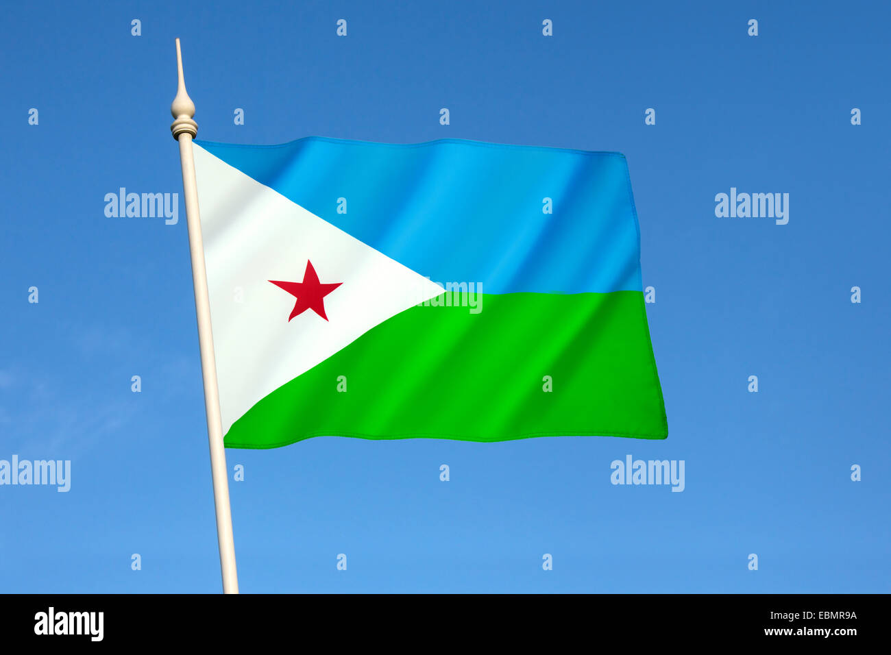 Bandiera del Gibuti Foto Stock