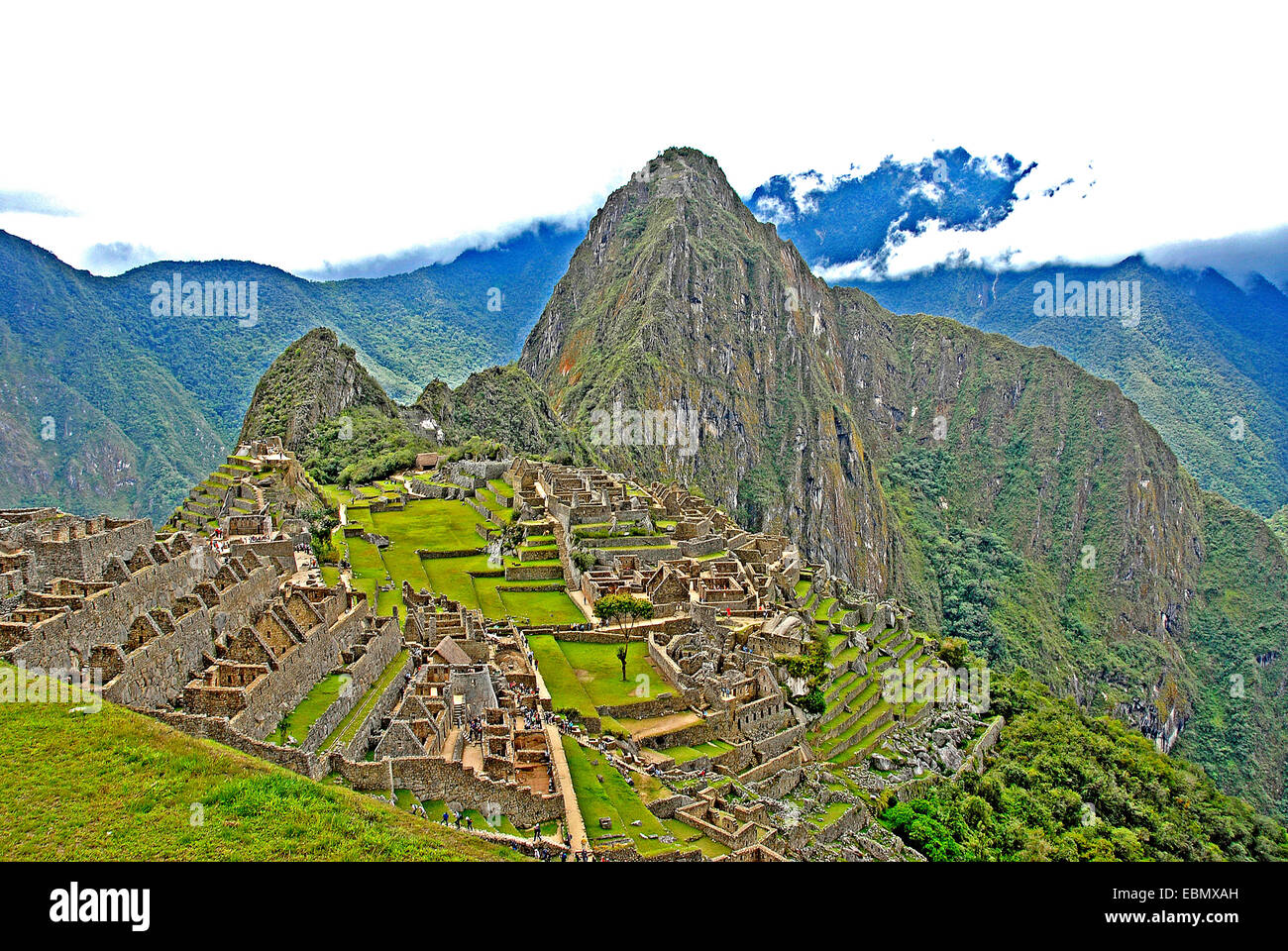 Vista aerea del Machu Picchu Perù Foto Stock