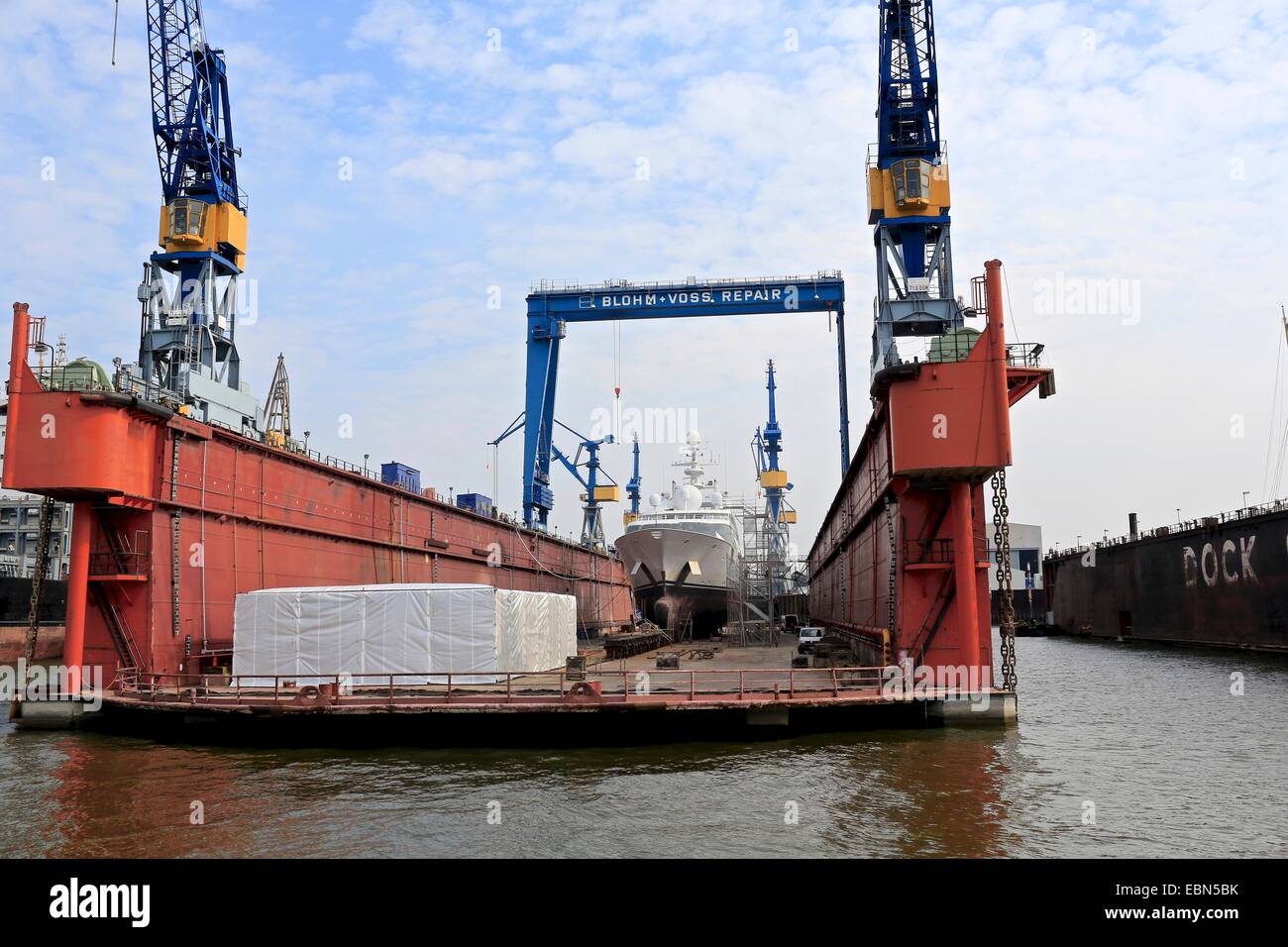 Molo a secco di Amburgo Docks, Amburgo, Germania Foto Stock