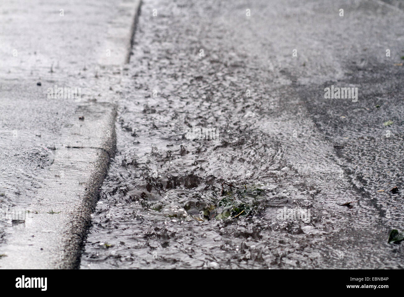 Inondati di gronda burrone e causato dalla pioggia pesante, Germania Foto Stock