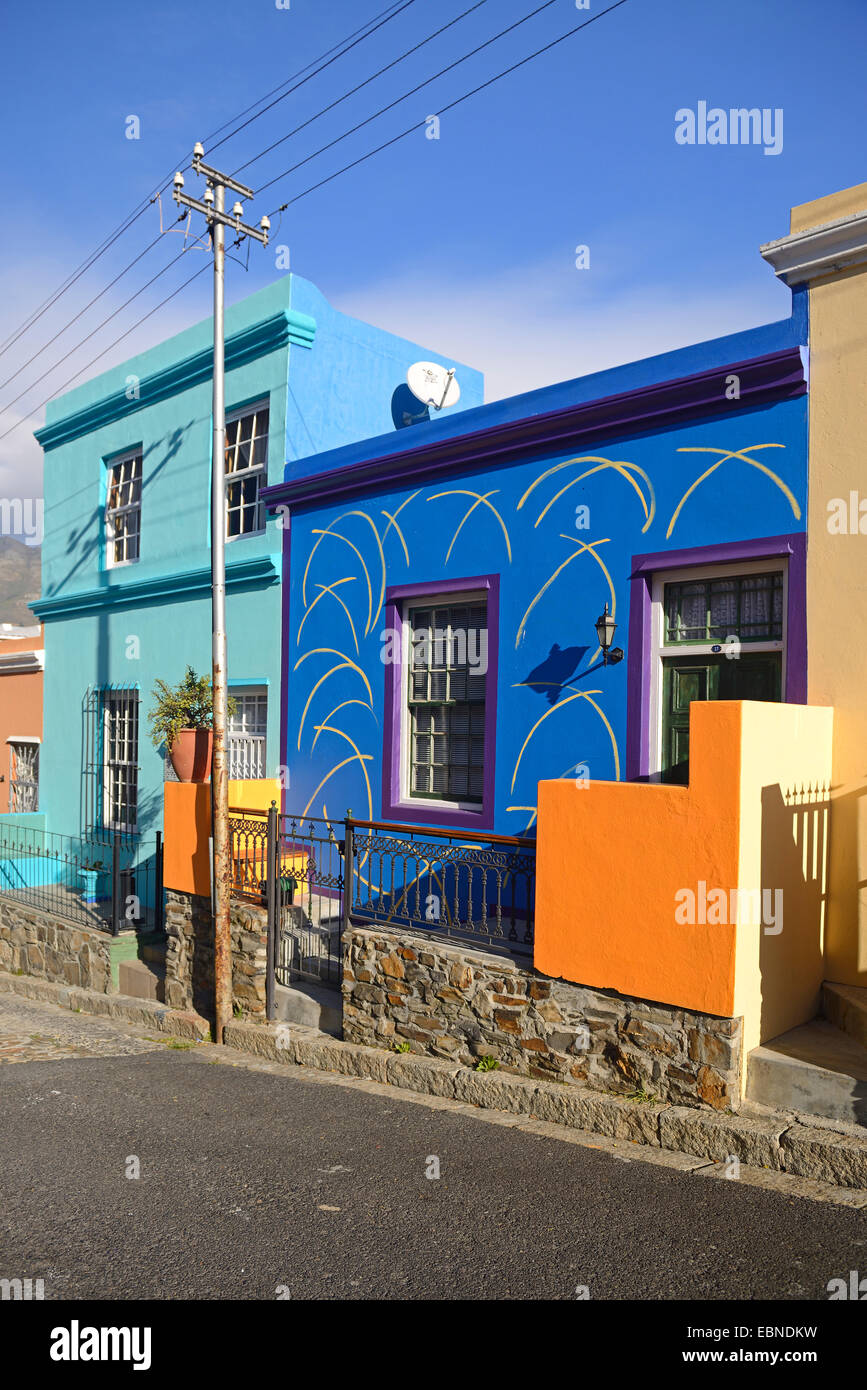 Case colorate di distretto: la malese Bo Kaap, Sud Africa, Western Cape, Città del Capo Foto Stock