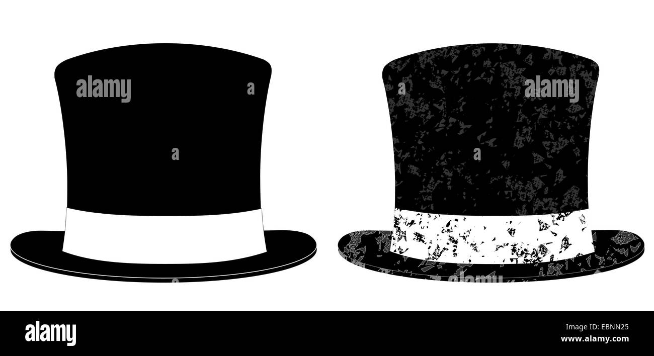 Black Top Hat illustrazione isolati su sfondo bianco Foto Stock