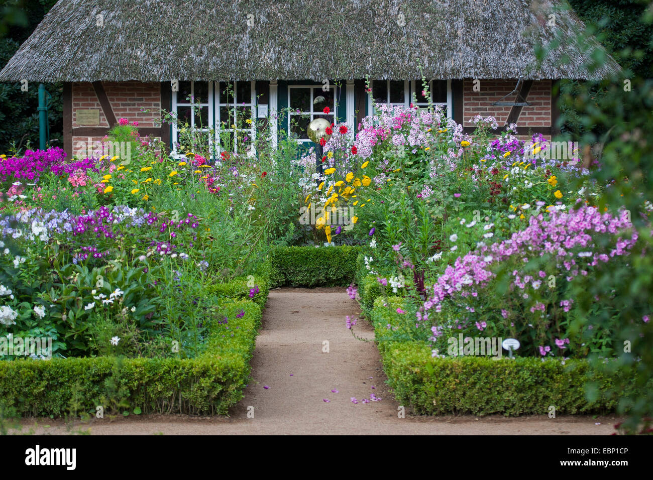 Garden cottage nel Giardino Botanico di Amburgo, Germania, Amburgo Foto Stock