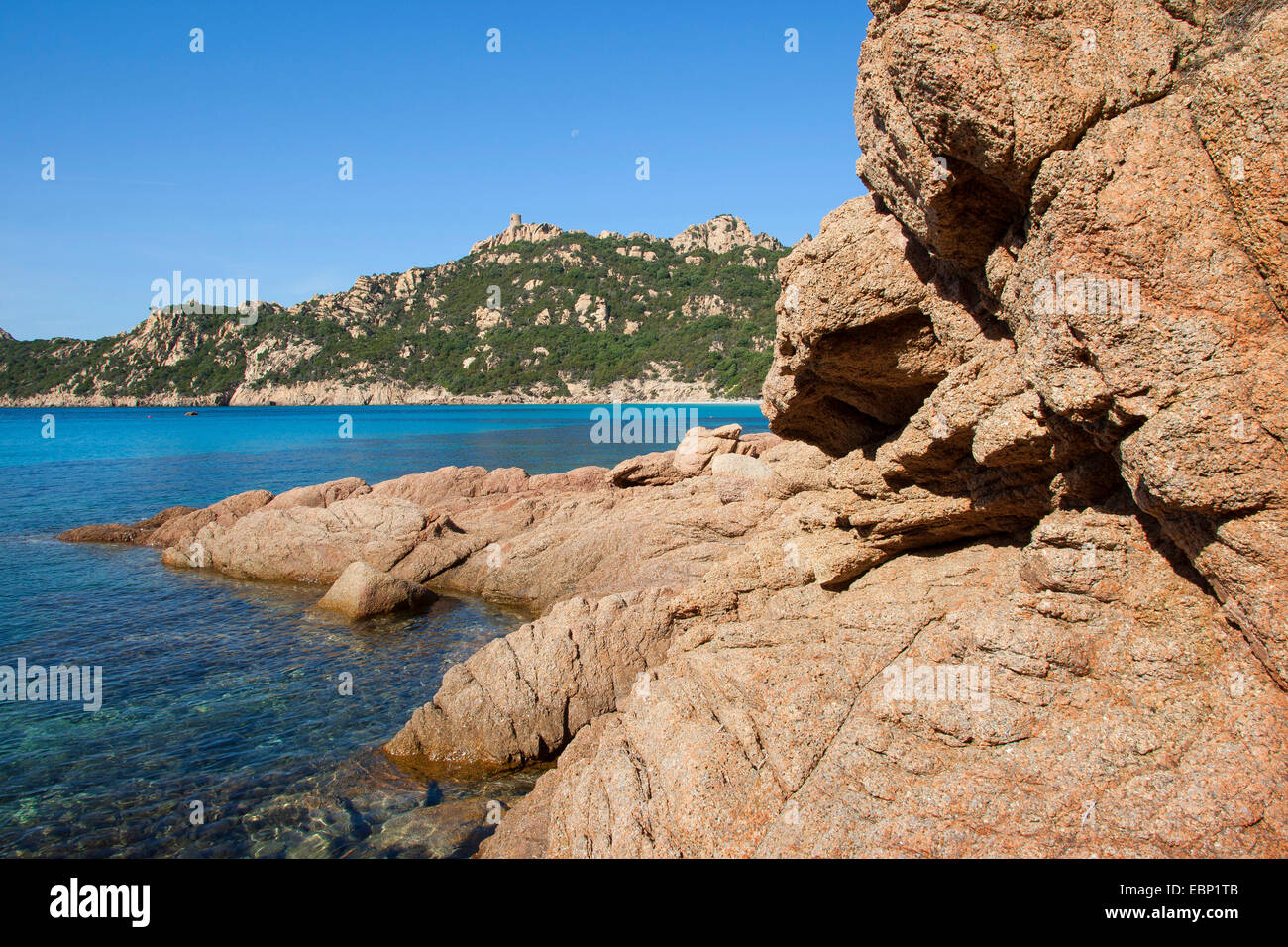 Costa rocciosa, Francia, Corsica Foto Stock