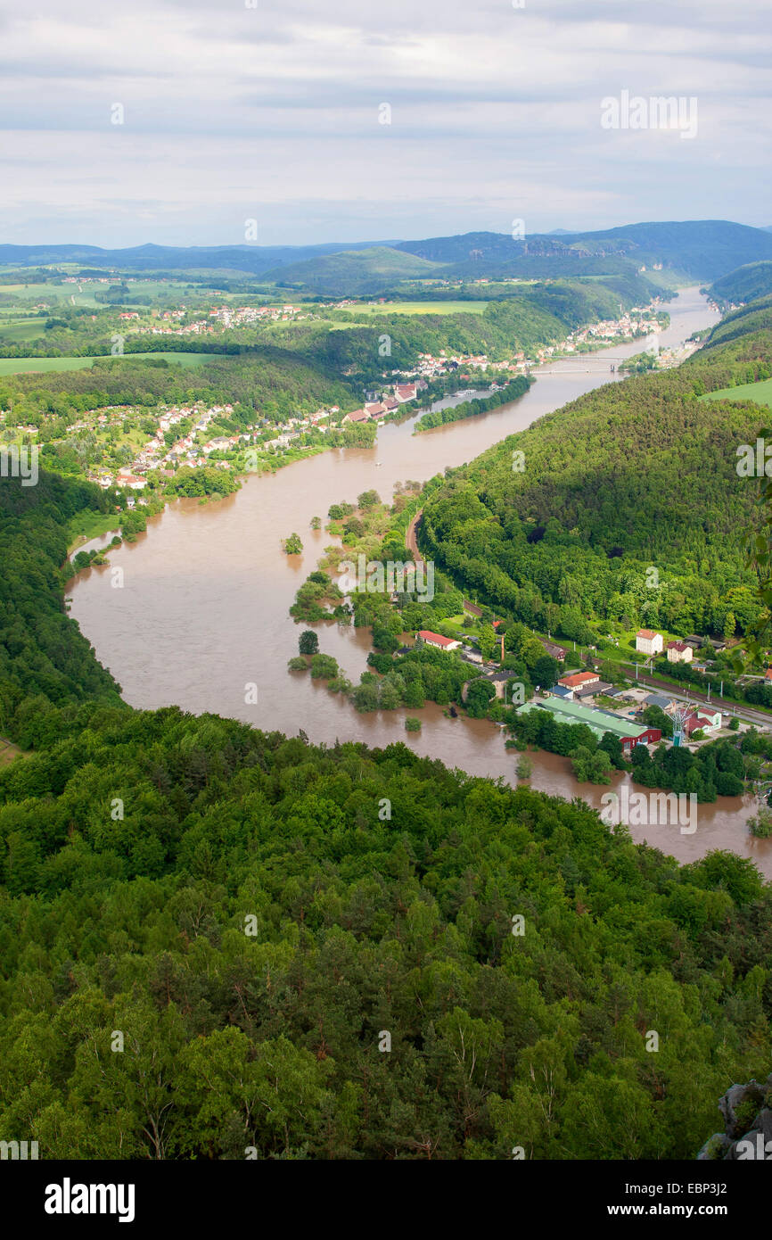 Elba alluvione in estate 2013, Germania, Sassonia Foto Stock