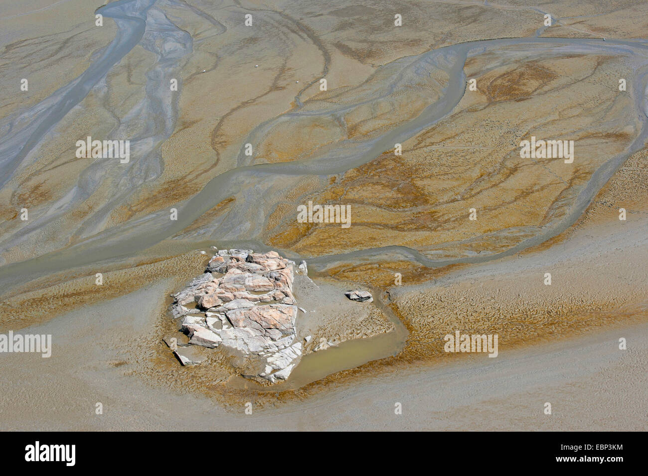 Sandy estuario a bassa marea, Francia, Brittany Foto Stock