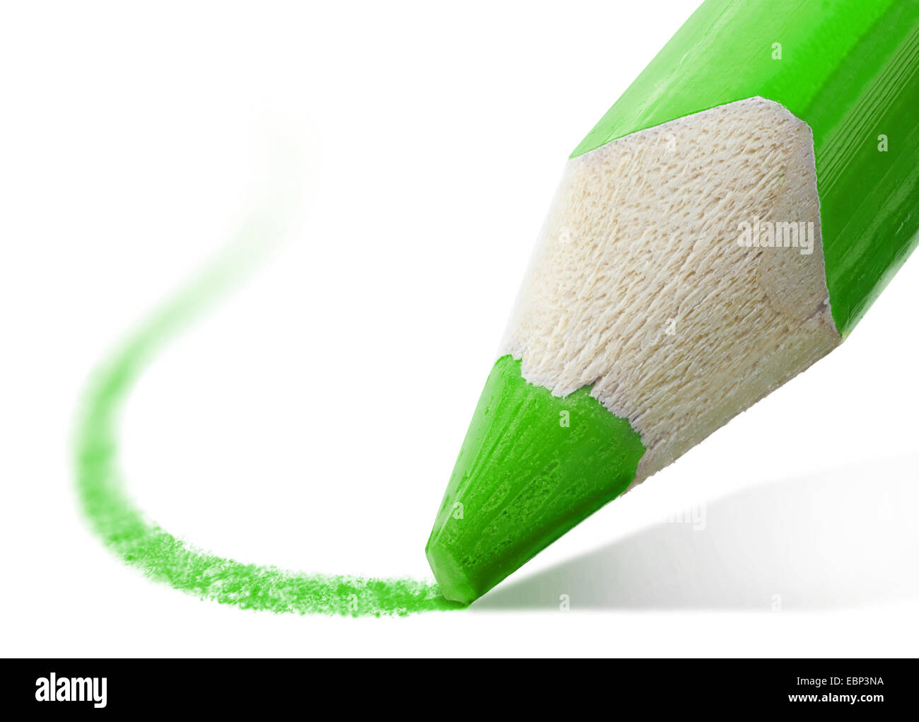 Macro di colpo la punta di una matita verde Foto Stock