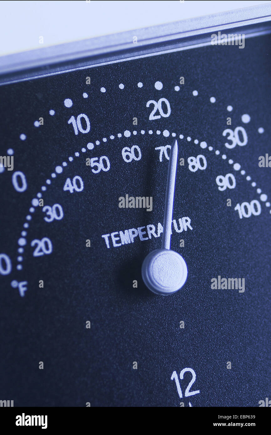 Display temperatura che indica temperatura ambiente Foto Stock