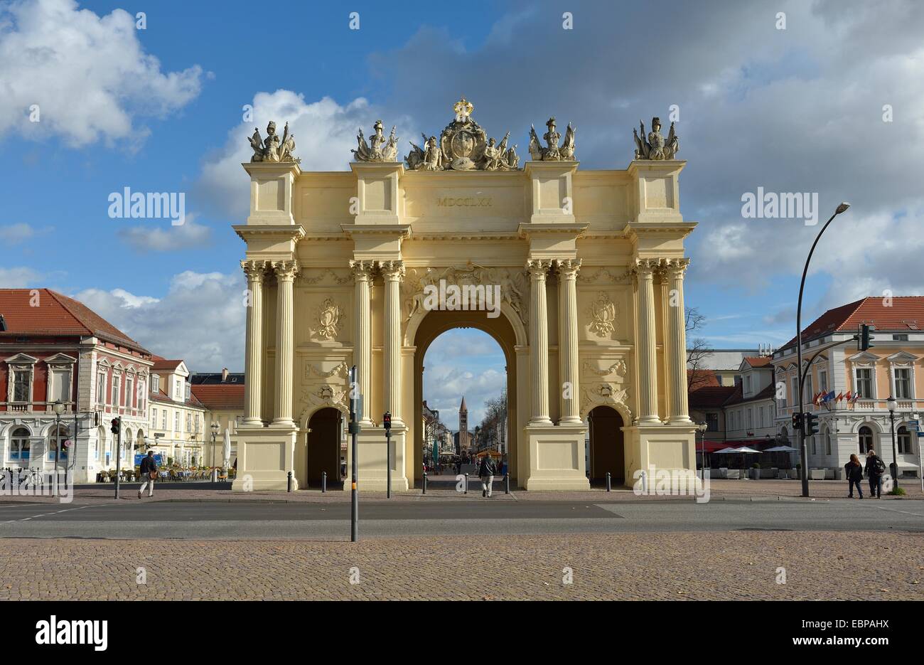 Brandenburger Tor, la Porta di Brandeburgo, Potsdam e Berlino Germania Foto Stock