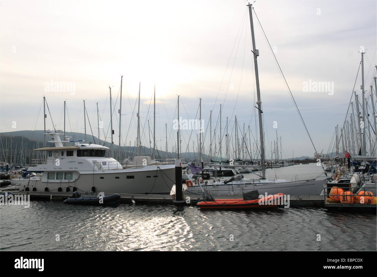 Largs Yacht Haven Marina, North Ayrshire, in Scozia, Gran Bretagna, Regno Unito, Gran Bretagna, Europa Foto Stock