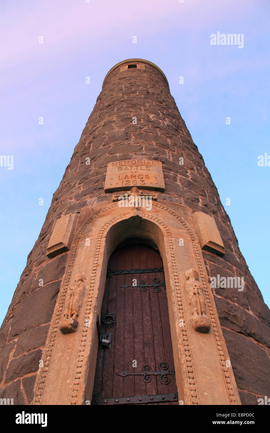 "Matita" Monumento commemorativo della Battaglia di Largs (1263), North Ayrshire, in Scozia, Gran Bretagna, Regno Unito, Gran Bretagna, Europa Foto Stock