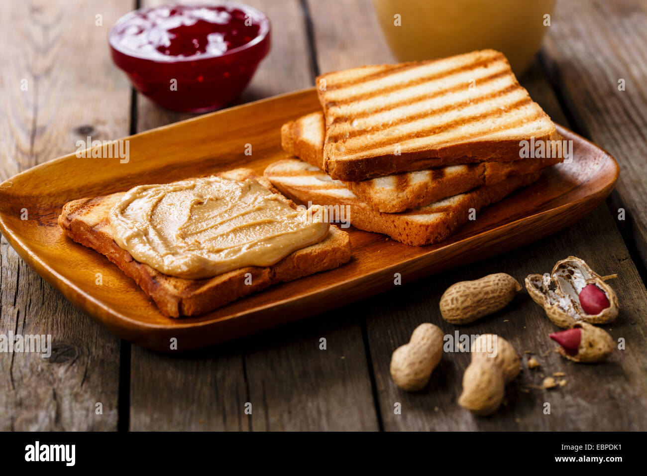 Sandwich al burro di arachidi Foto Stock