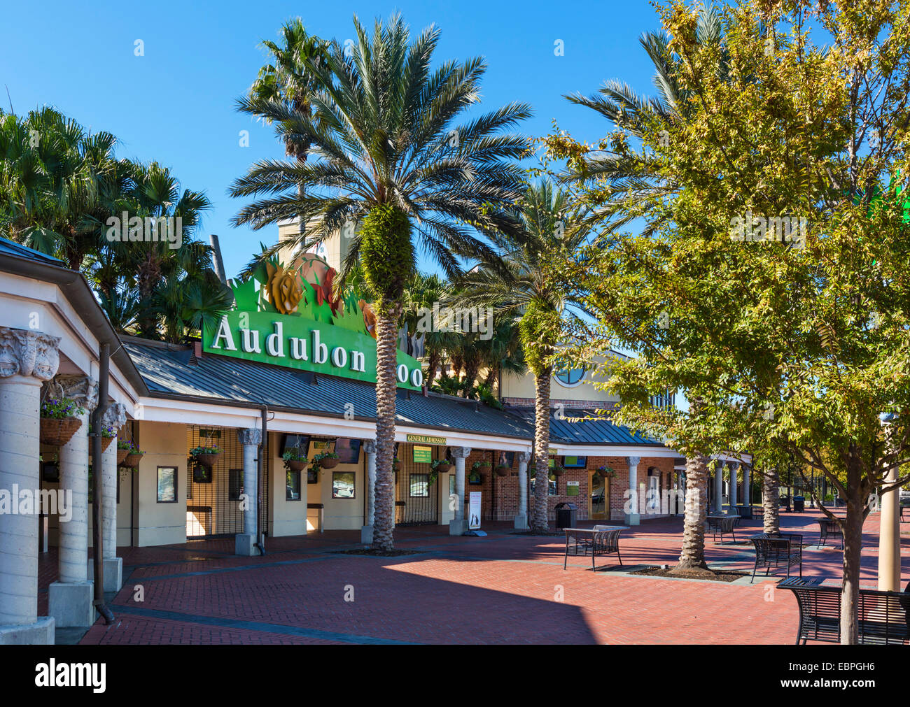 Ingresso alla Audubon Zoo, New Orleans, Lousiana, STATI UNITI D'AMERICA Foto Stock