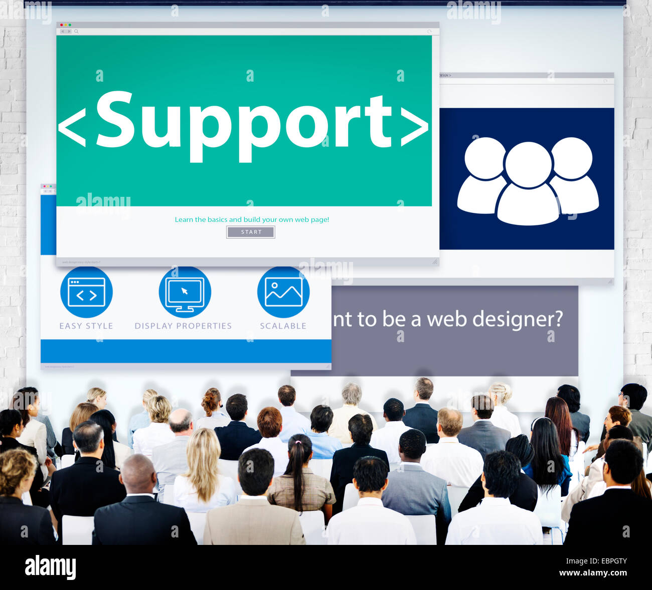 La gente di affari il supporto Web Design Concept Foto Stock