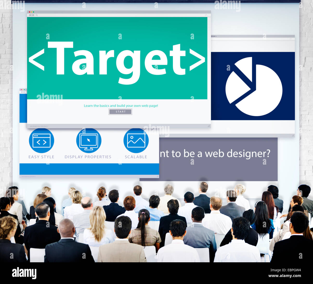 La gente di affari Target Web Design Concept Foto Stock