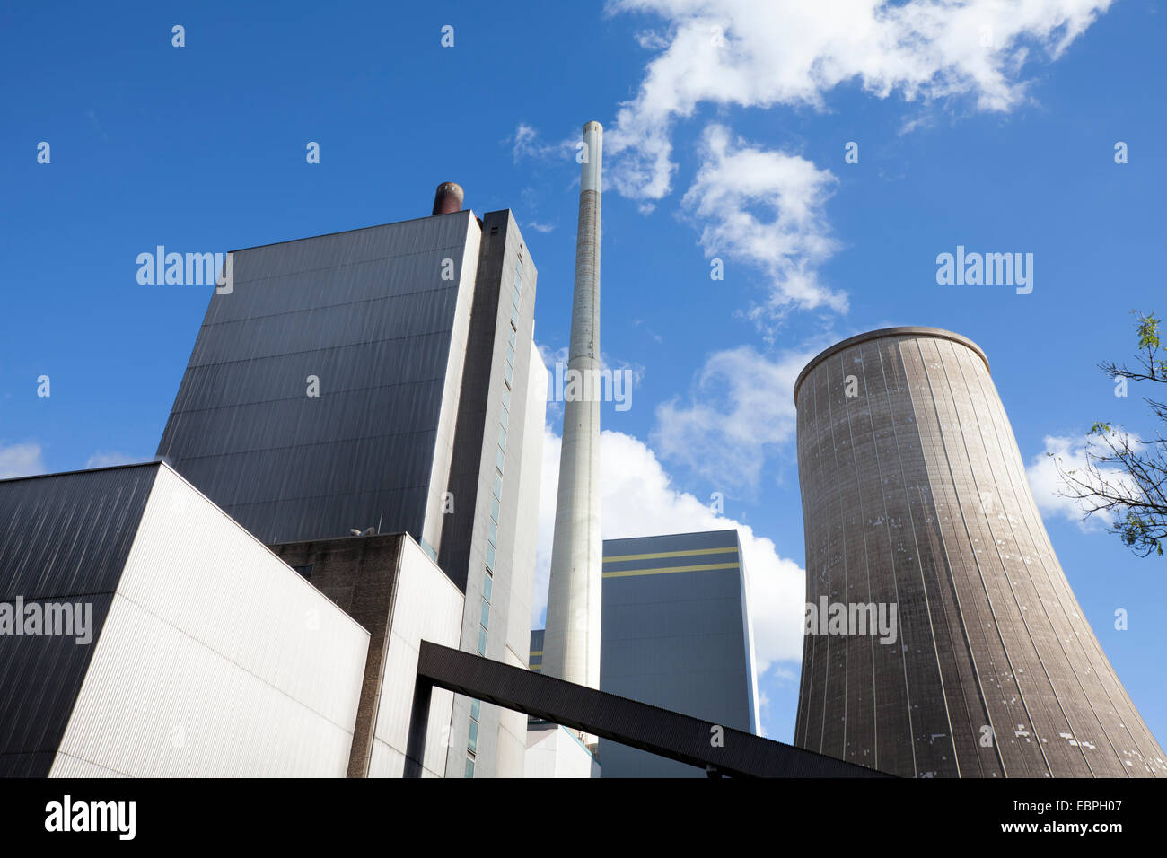 Il carbone e il gas per la stazione di potenza, Power Station, Elverlingsen, fiume Lenne; regione Sauerland, Werdohl, Renania settentrionale-Vestfalia, G Foto Stock