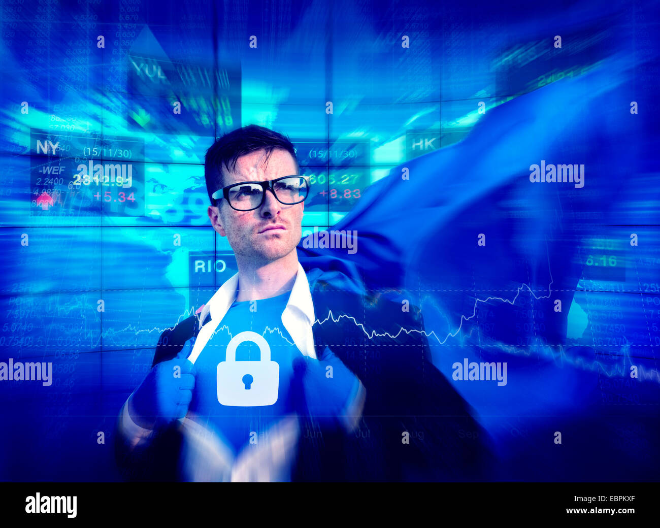 Privacy supereroe forte successo Empowerment professionale il concetto di stock Foto Stock